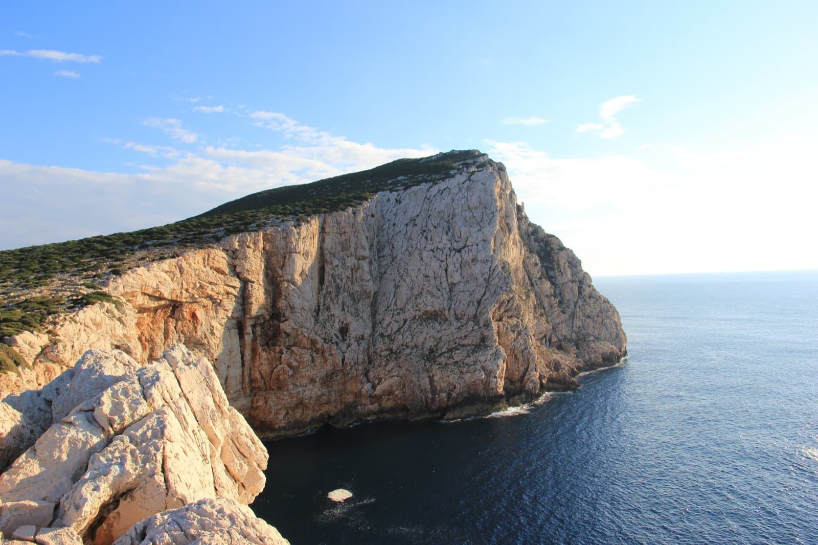 The headland of Capo Caccia seen along the cliff edge.