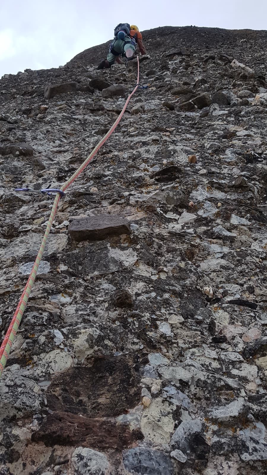 Pebbled conglomerate on Via Stromberg, north face of the Gorra Frígia.