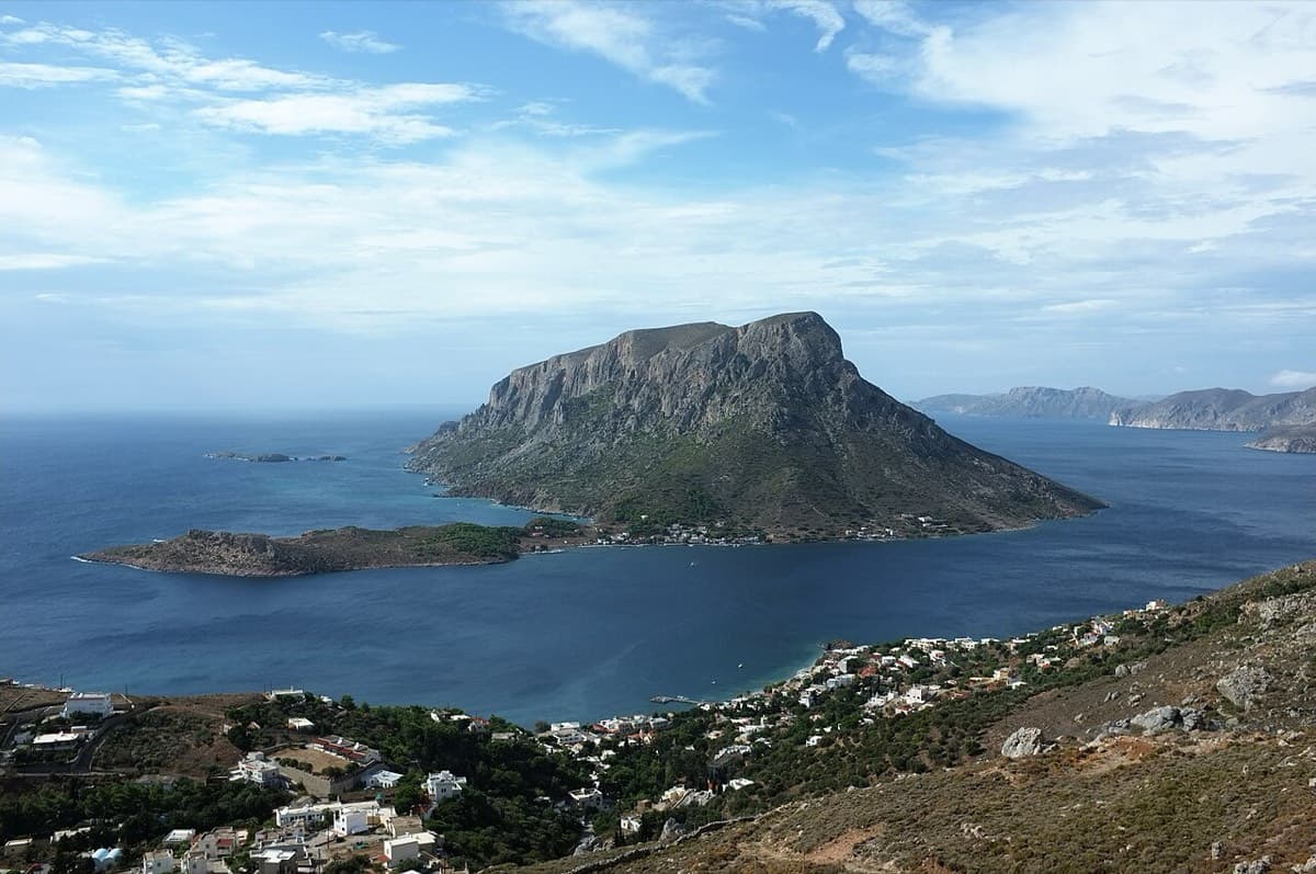 Telendos island seen from above Kamari on Kalymnos