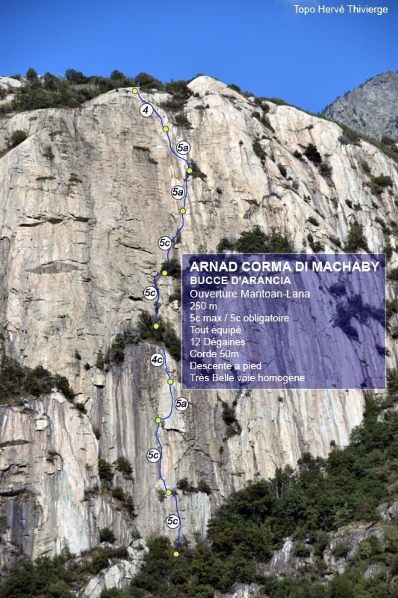 Topo of Bucce d'Arancia on the Corma di Machaby, Arnad