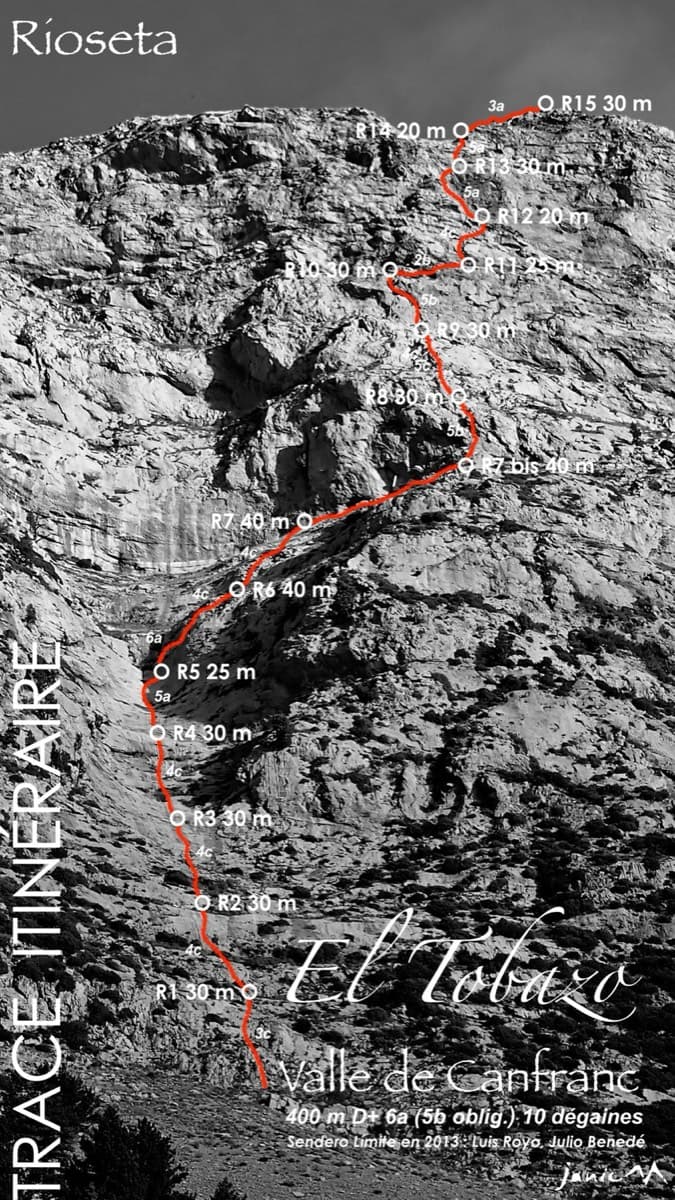 Topo of Valle de Canfranc on the south face of El Tobazo