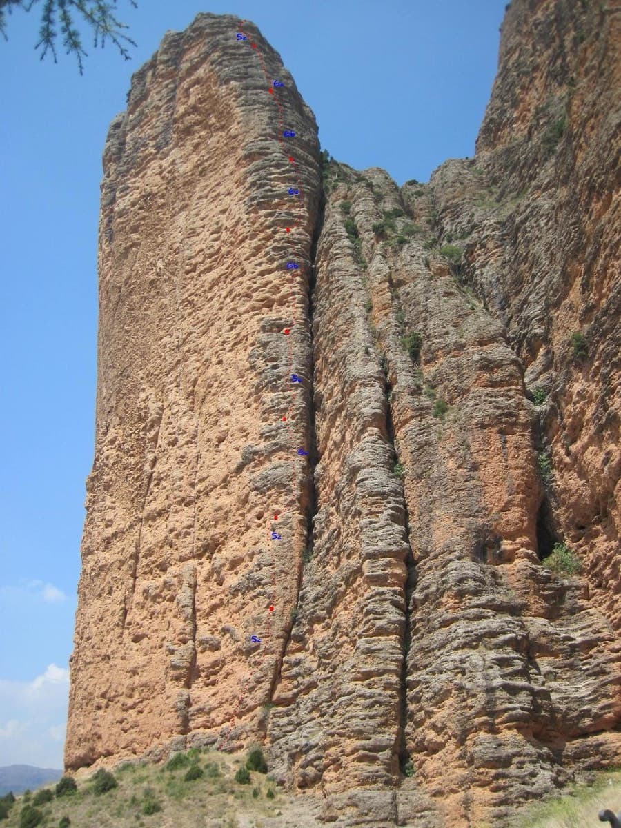Line of Chopper / Chooperior marked on Mallo Pisón, Riglos