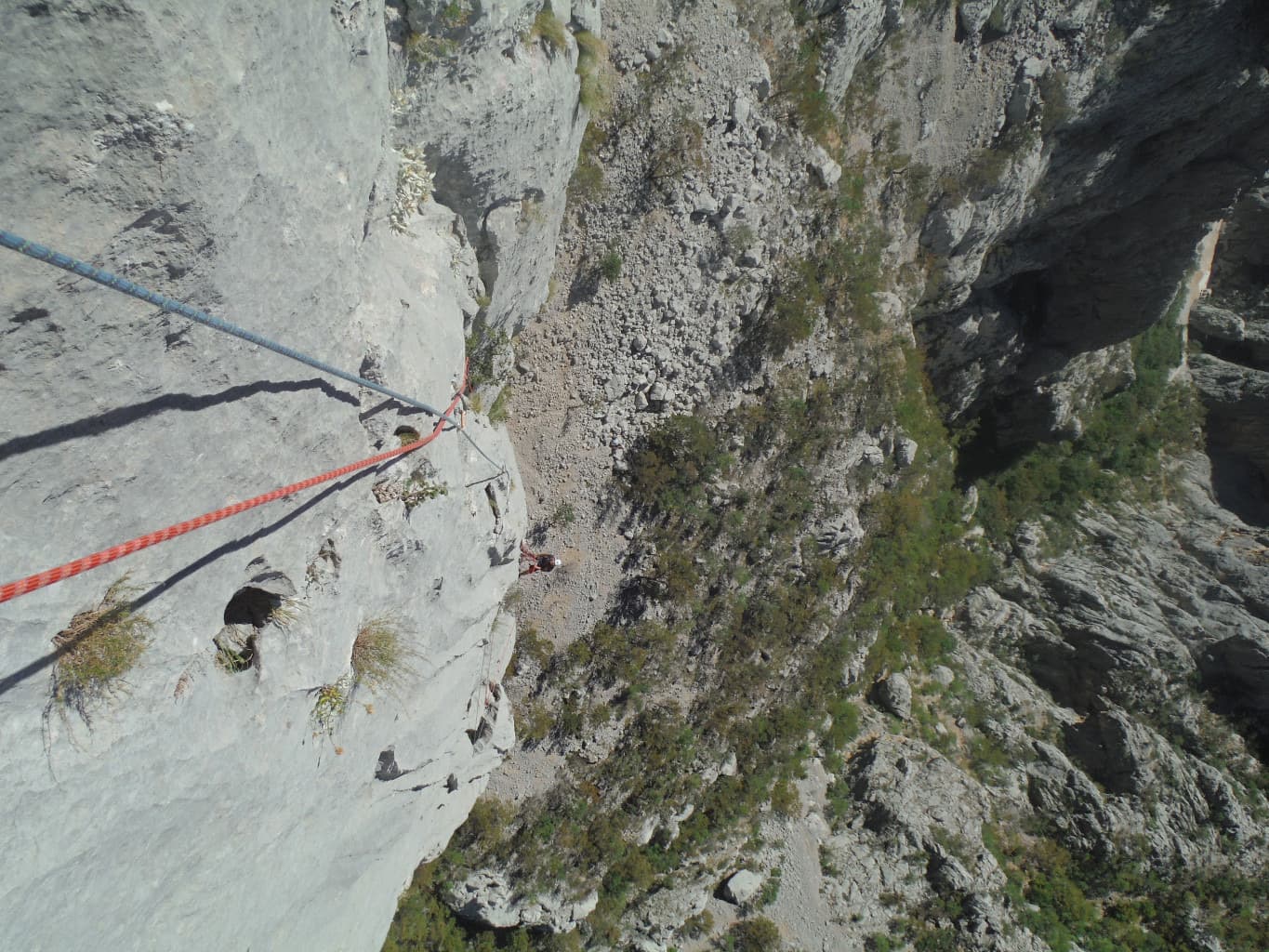 Looking down the last pitch of Pero on the Stup, Anića kuk, August 2016.