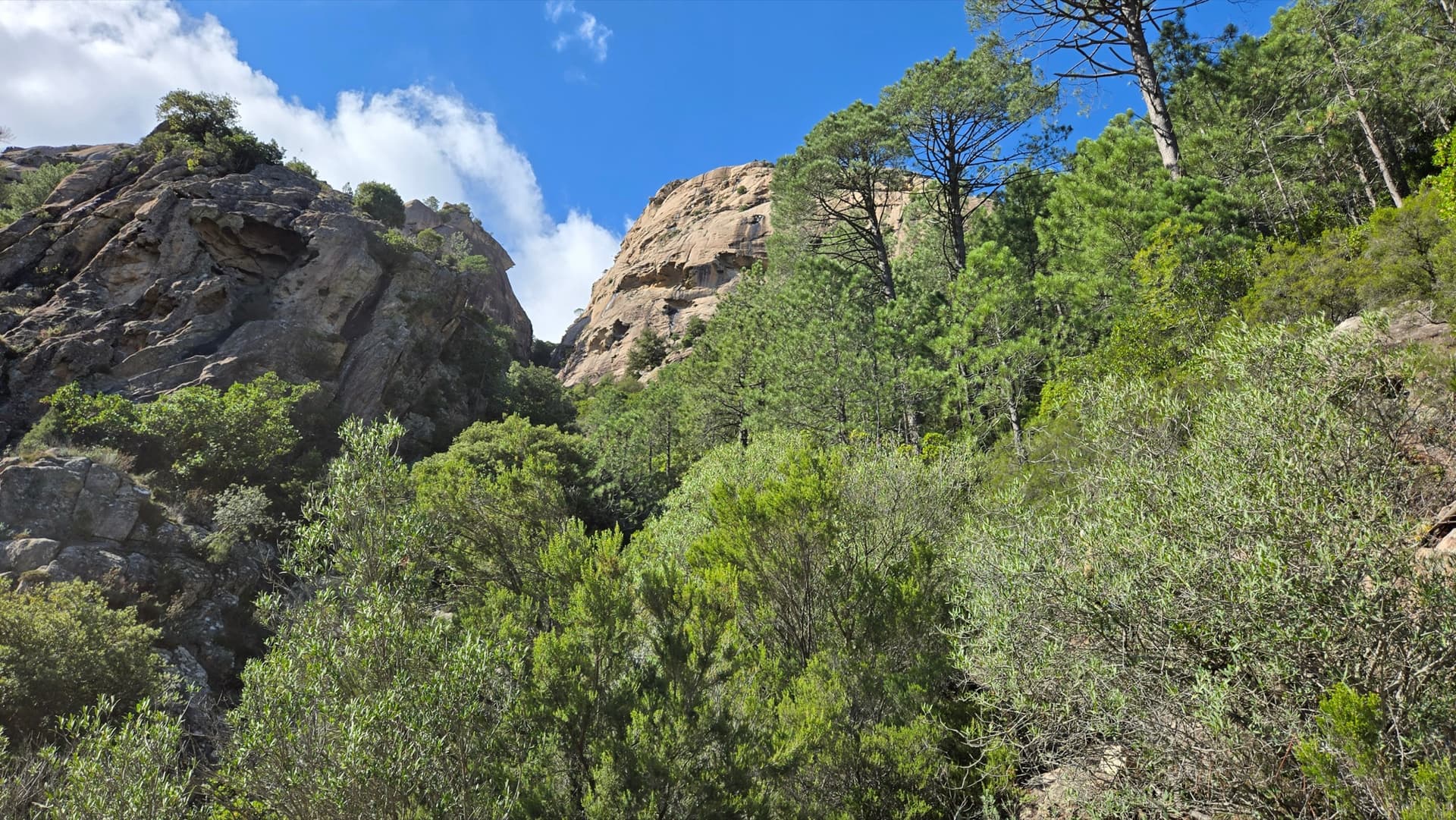The buttress below Punta Rossa coming into view on the approach to Alexandra, October 2024