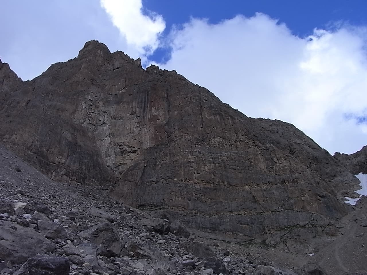 The south-west face of the Tour Termier from the scree below