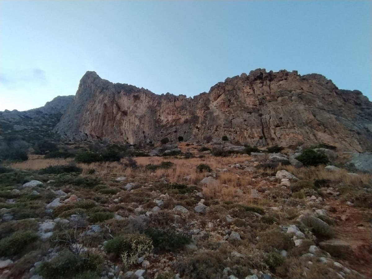 The Zobolo cliff; Zobolo tou Laou is on the highest part, on the left