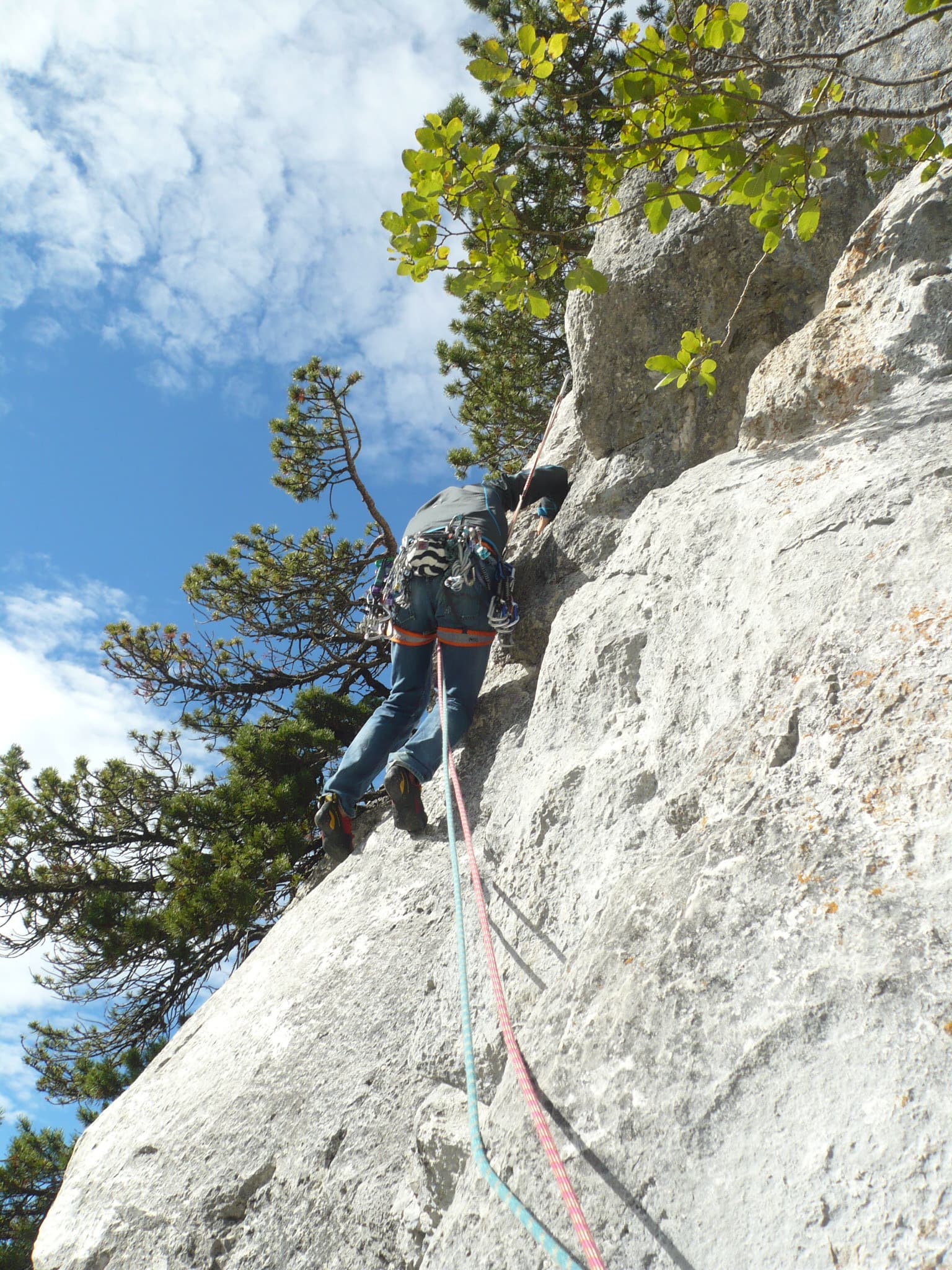 Setting off on the second pitch of Tante Ju