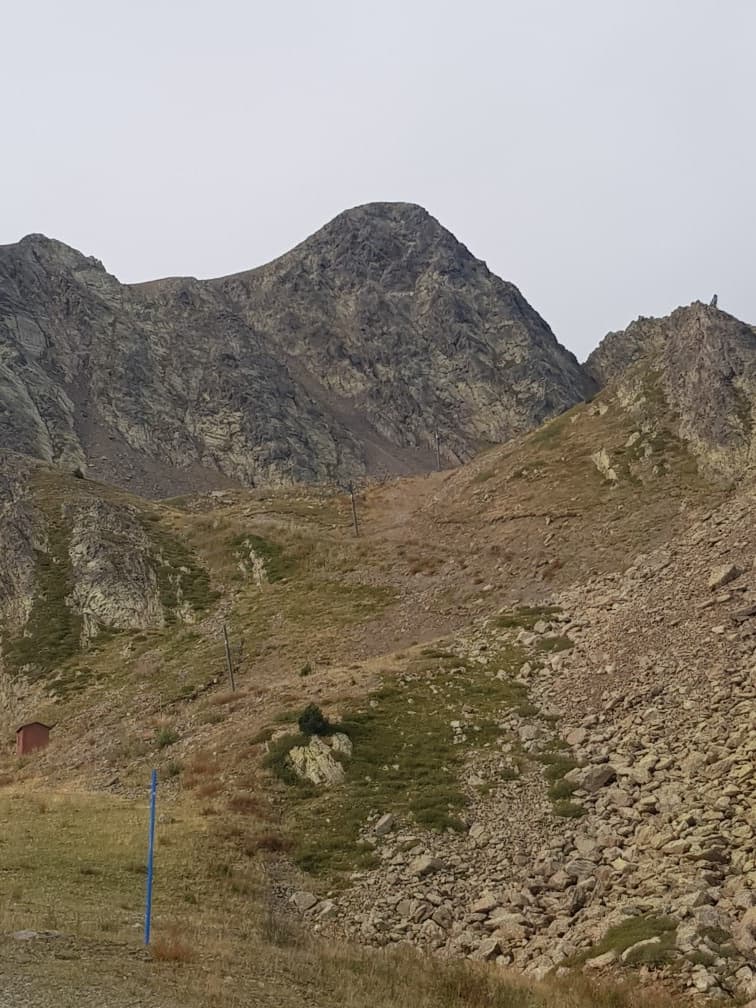Pic Negre d'Envalira seen from the ski-piste approach above Pas de la Casa
