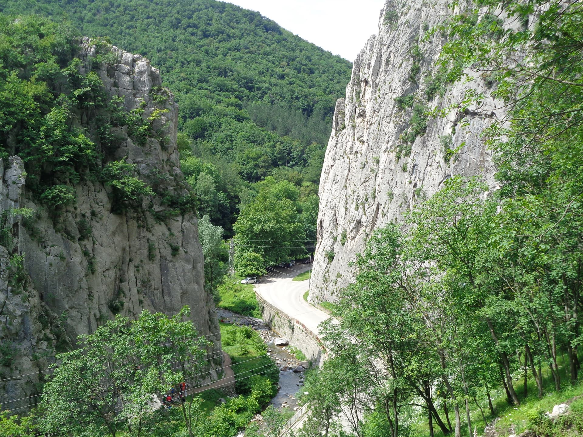 The walls of the Vratsata gorge above Vratsa, with the road through the pass
